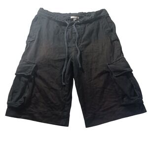 James Perse Cargo Shorts Sz 1 Drawstring Black USA Made MEV4075 30 Waist Utility